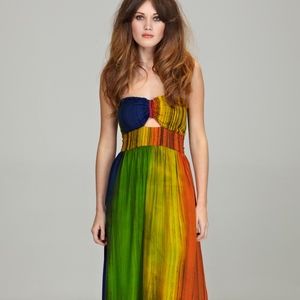 Sugarhill Boutique Rainbow Strapless Maxi Dress